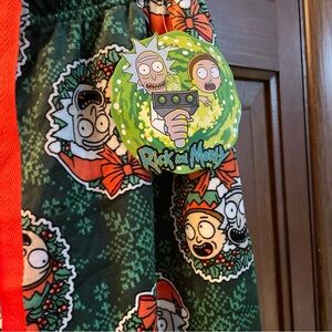 Men’s New Rick And Morty Christmas Soft Pajama Pants Size M NWT wreaths soft